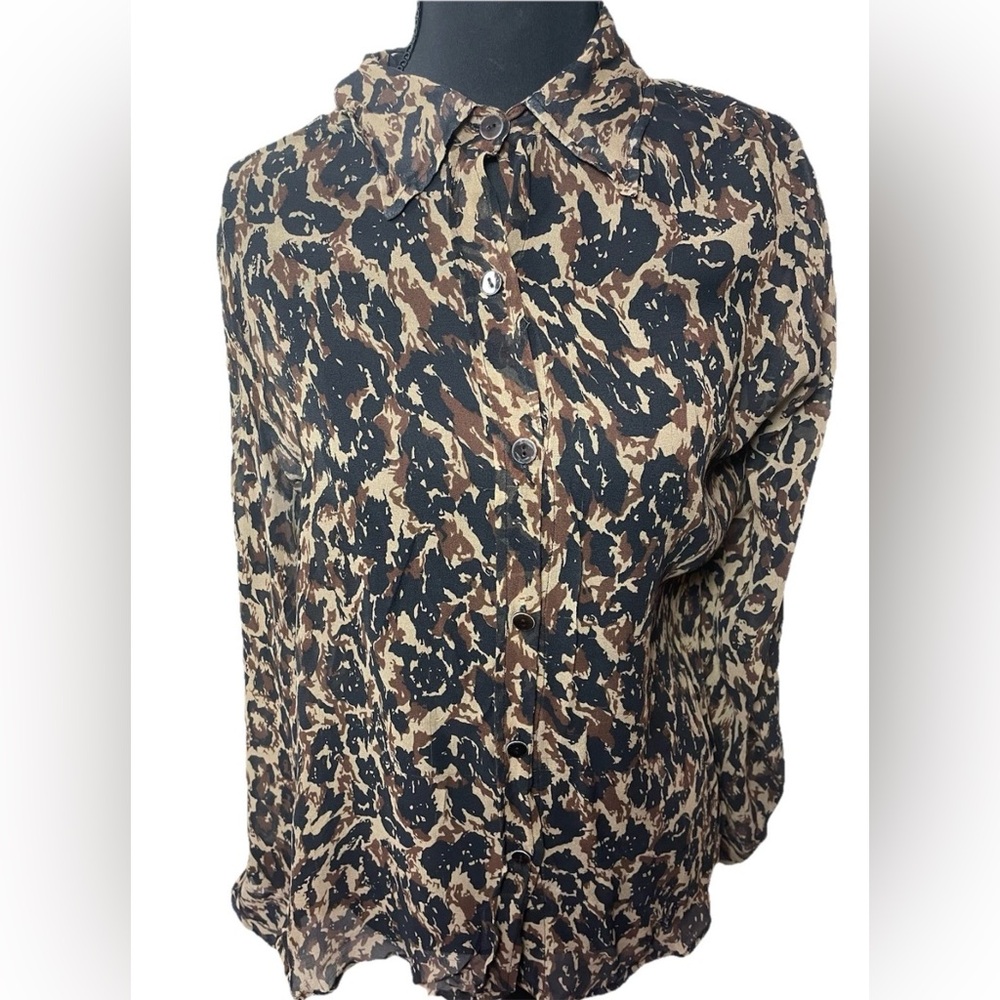 Karen Kane Large 100% Silk Sheer Top | L